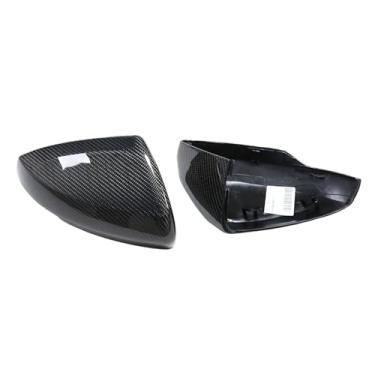 Imagem de Substituição de tampas de espelho retrovisor lateral de fibra de carbono real brilhante estilo de carro compatível com VW POLO 2019 2020 2023 - Up