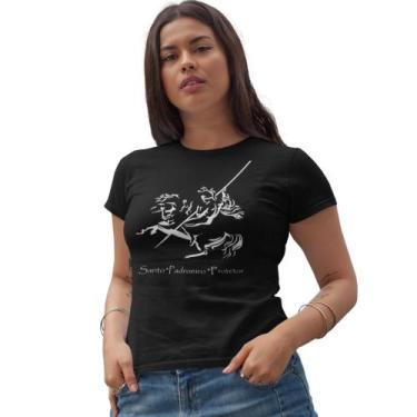 Imagem de Camiseta São Jorge Guerreiro Feminina Baby Look - Blackchic, Preto, M