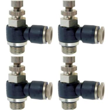 Imagem de 4 CONEXÃO REGULADOR DE FLUXO ENGATE ROSCA 1/4 X TUBO 6mm - AKME