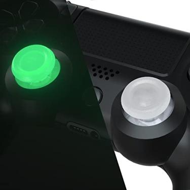 Imagem de eXtremeRate Glow in Dark - Joystick 3D de substituição verde para controlador PS5, palitos de polegar analógicos com chave de fenda para PS4, para controlador Pro Slim