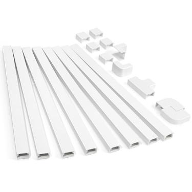 Imagem de Kit ocultador de cabos de 325 cm, capas de cabos ZhiYo para TV montada na parede, capa de fio pintável para cabos, kit de parede para esconder cabos de TV, corretivo de cabos de parede, gerenciamento