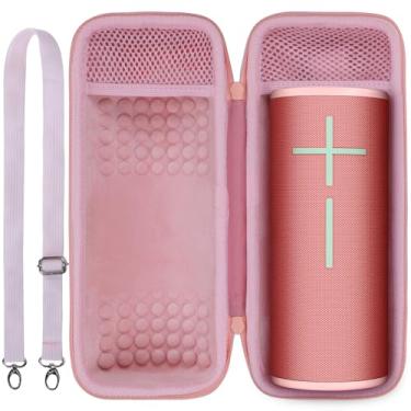 Imagem de Lebakort Estojo de armazenamento compatível com alto-falante Bluetooth Ultimate Ears UE MEGABOOM 4 3 portátil à prova d'água (capa rosa)
