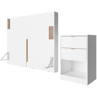 Imagem de Cabeceira Para Cama Box Casal E Queen Diplomata Bartira Branco Fosco