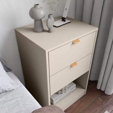 Imagem de Mesa De Cabeceira Bartira Diplomata Com 2 Gavetas Areia