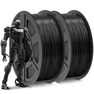 Imagem de Filamento de impressora 3D SUNLU ABS 1,75 mm 1,8 kg, preto total x2