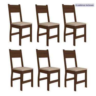 Imagem de Kit 6 Cadeiras de Jantar MDF Milano - Poliman Móveis