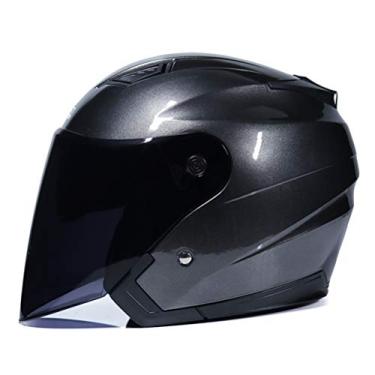 Imagem de Capacetes De Motocicleta Capacete De Bicicleta Elétrica Viseiras De Lente Dupla De Rosto Aberto Homens Mulheres Scooter Moto Moto Capacete De Bicicleta, CC09, M-(head circumference/57-58cm)
