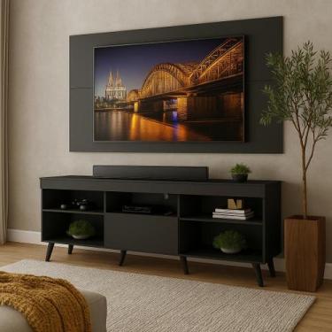 Imagem de Painel com Rack para TV até 65 polegadas Retrô com Suporte - Multimóve