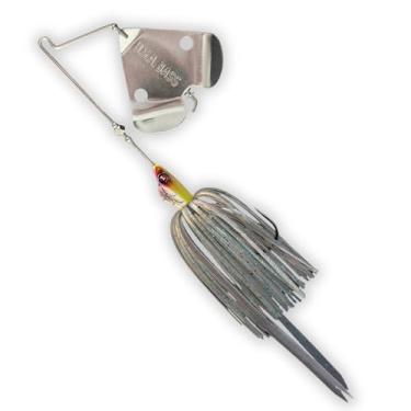 Imagem de U.S.A. BASS TACKLE Isca de pesca premium Stiletto Buzzbait Largemouth Smallmouth Spotted Bass Hover Head Saia de silicone personalizada Lâmina bolha Clacker Gancho resistente (Smokin Shad, 14 g)