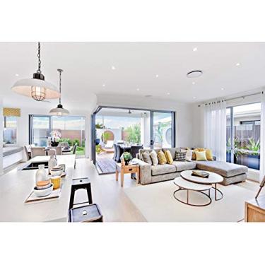 Imagem de OERJU Pano de fundo moderno para sala de estar de 1,8 x 1,2 m, design europeu simples, decoração de casa, sofá, mesa de jantar, decoração de festa para crianças, adultos, fotos e videoconferências