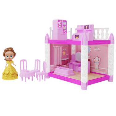 Imagem de GGB Plast Casinha de Boneca Gourmet e Banheirinho da Princesa 39 Peças Rosa