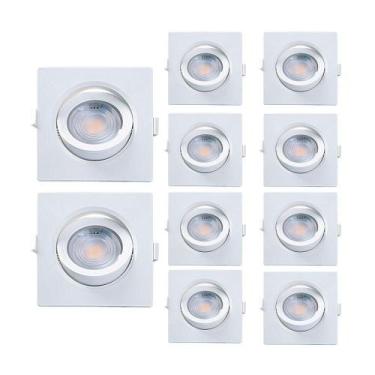 Imagem de Kit 10 Spot De Led Embutir Alltop Par20 Quadrado 7w Bivolt Taschibra 3