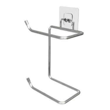 Imagem de Porta Papel Higiênico Banheiro Para Dois Rolos Com Adesivo - Stolf Cro