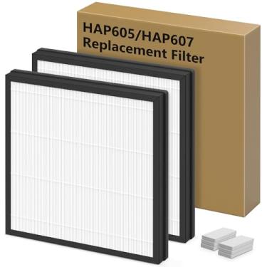 Imagem de Filtros de substituição HAP605 para XenonLab HAP605 HAP607 e para purificador de ar FreAire HAP605 HAP607, filtro HEPA 3 em 1 HAP607 com carvão ativado para casa com 6 almofadas aromáticas extras, 2