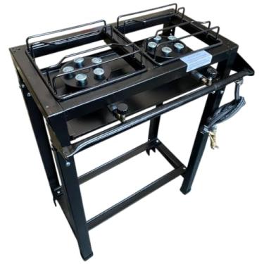 Imagem de Fogão Industrial 2 Bocas Alta Pressão Preto c/Mang e Reg (Junior)