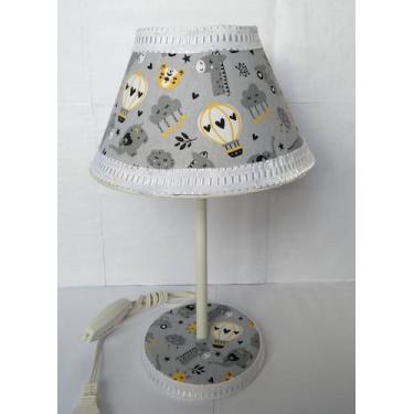 Imagem de Abajur Infantil Decorativo - Laços Elias, Safari cinza