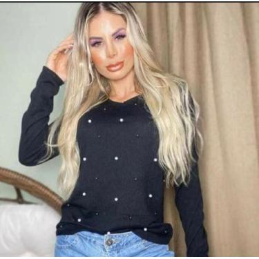 Imagem de Blusa manga longa com Perolas - RK MODAS