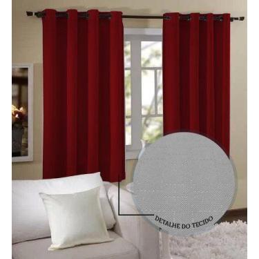 Imagem de Cortina Para Janela Delicata 2,00 x 1,80  Admirare, Vermelha