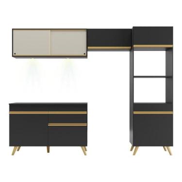 Imagem de Cozinha Compacta 4 Peças Com Leds Veneza Up Multimóveis - MULTIMOVEIS