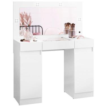 Imagem de Penteadeira Camarim Com Porta Joias 3 Gavetas 2 Portas Princess Branco