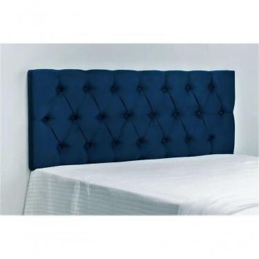 Imagem de Cabeceira Cristal 1,95 Cm Cama Box King Corino Azul Marinho