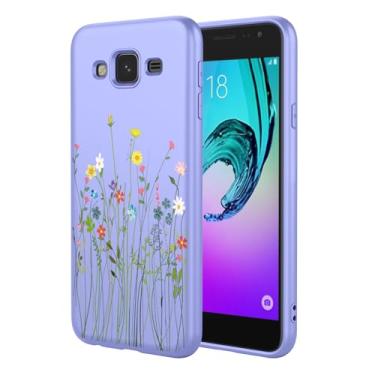 Imagem de HTXWXJC Capa de telefone para Galaxy J3 2016, SM-J320 J310 Samsung J3 2016 capa à prova de choque flexível bumper TPU capa macia padrão flor capa de telefone para Samsung Galaxy J3 2016 flor roxa