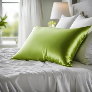 Imagem de Kit 6 Fronhas de Cetim Anti Frizz 48x68cm Premium – Fronha para Cabelo e Pele Macia (Verde Citrico)