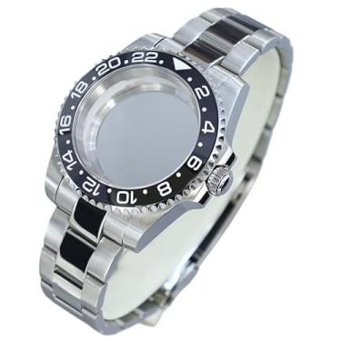 Imagem de FEIYASHI Caixa de relógio de mergulho masculina de aço inoxidável GMT bisel de cerâmica preto/azul para movimento NH35/NH36 Miyota8215 8205 2824, Tampa inferior de vidro 2, For ETA2824 PT5000 Movement