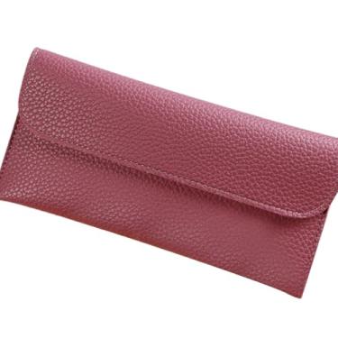 Imagem de Carteira longa feminina elegante, design minimalista estilo envelope, fácil de abrir e fechar