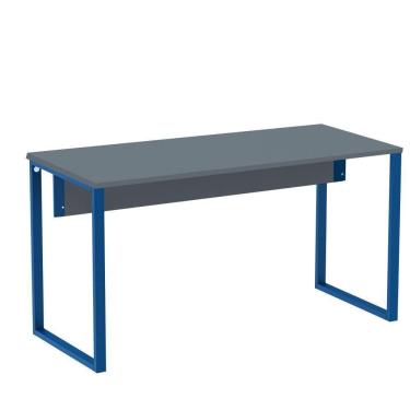 Imagem de Mesa Escritório P25 Tub Pandin 170 Cm (larg) X 70 Cm (prof) Tampo Mdp Grafito Pé Aço Tubular Azul