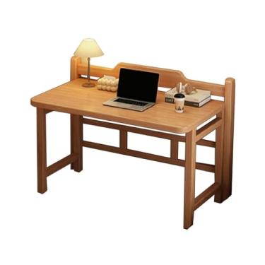 Imagem de Mesa dobrável de madeira maciça, mesa de computador com defletor, sem necessidade de montagem, altura 75 cm, 1,8 cm de espessura, design de engenharia, mesa de escritório em casa, estação de trabalho