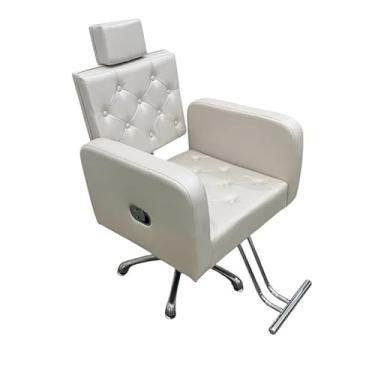 Imagem de Cadeira Reclinável para Salão de Beleza Barbearia e Cabeleireiro com Base Hidráulica Estrela (Champanhe)