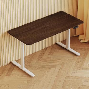 Imagem de Mesa de pé elétrica de altura ajustável, mesas de pé para escritório em casa, monitor duplo, mesa de computador ajustável, elevador de mesa com 4 funções de memória, altura de 60 a 125 cm