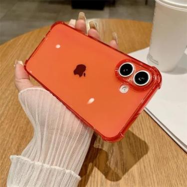 Imagem de HTVJFX Capa de silicone macia de luxo para iPhone 11Pro Max, proteção à prova de choque, capa traseira transparente (para iPhone 11Pro Max/laranja escuro)