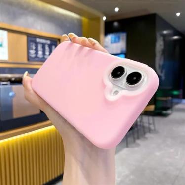 Imagem de HTVJFX Capa protetora de lente de câmera para iPhone 15Pro Max (rosa) com acabamento fosco e gel de silicone líquido