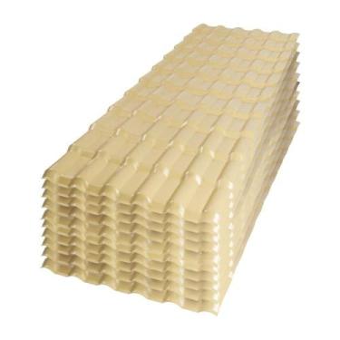 Imagem de Kit Telhas PVC Plan Afort Marfim 2,42 x 0,88m 6 Ondas - 10 Unidades