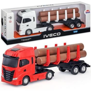 Imagem de Carreta de Brinquedo Iveco com Carga de Toras Realista Iveco