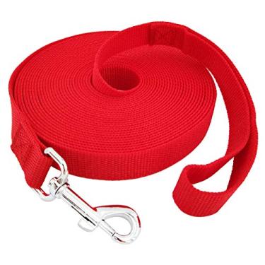 Imagem de TAIDA 20 pés 30 pés 40 pés 127 m Nylon Longo Treinamento Cachorro Coleira para Cães Pequenos Médio Grande, Longa Correia Cão/Puppy Chumbo para Obediência Treinamento de Lembrança, Acampamento ou Quintal, 1 polegada de larguraTaida 30 FOOT vermelho