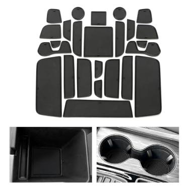 Imagem de smabee 25 peças de forro de console central para Honda Passport 2026 tapetes de forro de bolso de porta para porta-copos de passaporte 2026 inserções tapetes antipoeira acessórios interiores (preto)
