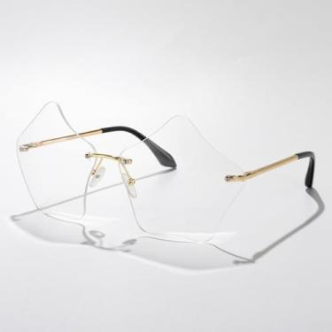 Imagem de Óculos de sol femininos Dopamine Star, colorido, armação de estrela de cinco pontas, divertidos, modernos, para mulheres, Transparente., Lens Width: 67Millimeters