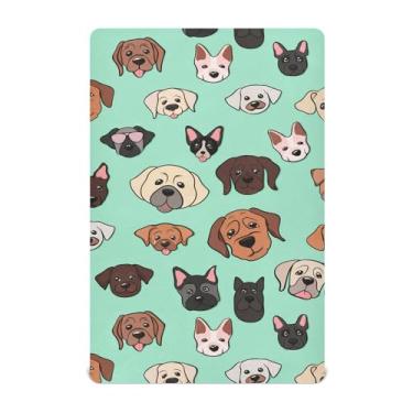 Imagem de SEHANY Lençol de berço de cachorro fofo para meninos e meninas, macio, respirável, elástico, lençol com elástico padrão para bebês de 27 x 99 cm