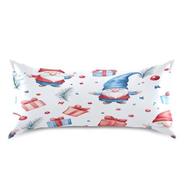 Imagem de Blueangle Linda fronha de cetim gnomos para cabelo e pele, fronha de seda, tamanho king (50,8 x 101,6 cm) - fronhas de cetim com fecho de envelope (256)