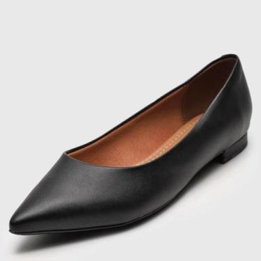 Imagem de Sapato Sapatilha Feminino Vizzano Bico Fino Casual Dia a Dia, Bege, 36