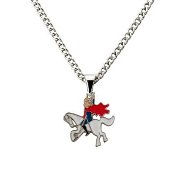 Imagem de Colar Corrente Imagem São Jorge 3 cm Metal Niquelado