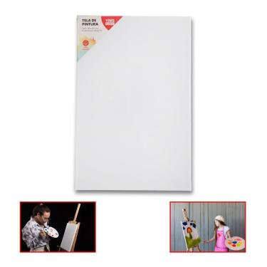 Imagem de Tela De Pintura Comum 20x30 100% Algodão Pronta Qualidade Branca N-a