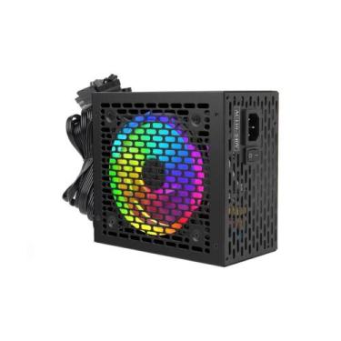 Imagem de Fonte ATX 650W New Hero Tesla 80 Plus Bronze RGB preta sem cabo