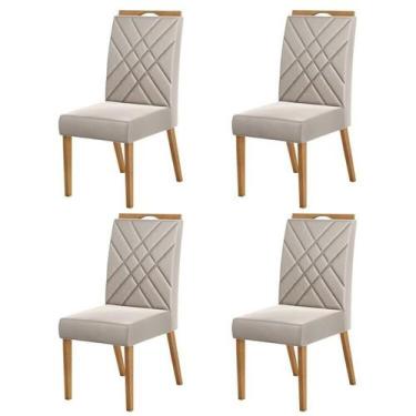 Imagem de Kit 4 Cadeiras de Veludo para Sala de Jantar Wood Belgica - M DECOR MO