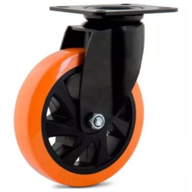 Imagem de Rodízio Fixo 4'' Com Placa Pu Moldado Colson Black Profissional Resistente 140kg