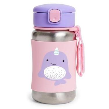 Imagem de Garrafa Térmica de Aço Inoxidável Zoo Baleia Narval Skip Hop Rosa-Feminino