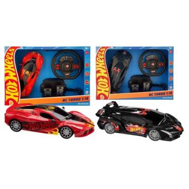 Imagem de COMP Kit Brinquedos Infantis 2 Carrinhos de Controle Remoto Hot Wheels